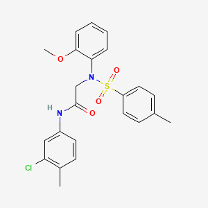 molecular formula C23H23ClN2O4S B3669010 N~1~-(3-chloro-4-methylphenyl)-N~2~-(2-methoxyphenyl)-N~2~-[(4-methylphenyl)sulfonyl]glycinamide 