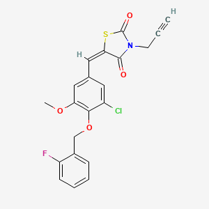 5-{3-chloro-4-[(2-fluorobenzyl)oxy]-5-methoxybenzylidene}-3-(2-propyn-1-yl)-1,3-thiazolidine-2,4-dione