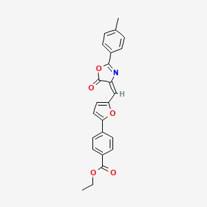 ethyl 4-(5-{[2-(4-methylphenyl)-5-oxo-1,3-oxazol-4(5H)-ylidene]methyl}-2-furyl)benzoate