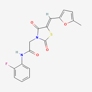 N-(2-fluorophenyl)-2-{5-[(5-methyl-2-furyl)methylene]-2,4-dioxo-1,3-thiazolidin-3-yl}acetamide