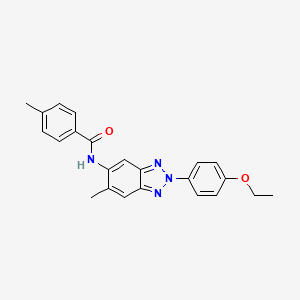 molecular formula C23H22N4O2 B3669113 N-[2-(4-ethoxyphenyl)-6-methyl-2H-1,2,3-benzotriazol-5-yl]-4-methylbenzamide 