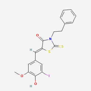 5-(4-hydroxy-3-iodo-5-methoxybenzylidene)-3-(2-phenylethyl)-2-thioxo-1,3-thiazolidin-4-one