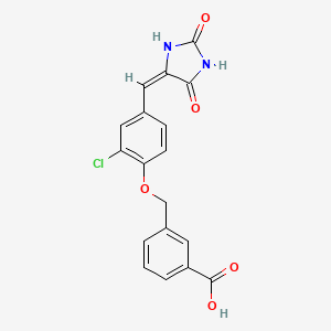 3-({2-chloro-4-[(2,5-dioxo-4-imidazolidinylidene)methyl]phenoxy}methyl)benzoic acid