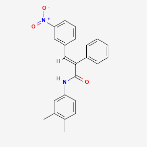 (E)-N-(3,4-dimethylphenyl)-3-(3-nitrophenyl)-2-phenylprop-2-enamide