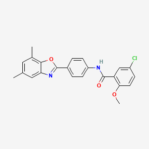 5-chloro-N-[4-(5,7-dimethyl-1,3-benzoxazol-2-yl)phenyl]-2-methoxybenzamide