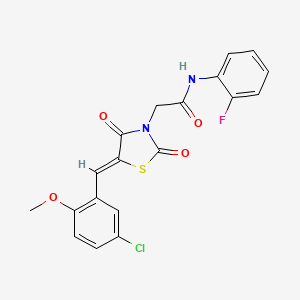 2-[5-(5-chloro-2-methoxybenzylidene)-2,4-dioxo-1,3-thiazolidin-3-yl]-N-(2-fluorophenyl)acetamide