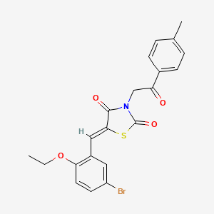 molecular formula C21H18BrNO4S B3669186 5-(5-bromo-2-ethoxybenzylidene)-3-[2-(4-methylphenyl)-2-oxoethyl]-1,3-thiazolidine-2,4-dione 