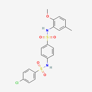 4-[(4-chlorophenyl)sulfonylamino]-N-(2-methoxy-5-methylphenyl)benzenesulfonamide