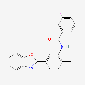 molecular formula C21H15IN2O2 B3669244 N-[5-(1,3-benzoxazol-2-yl)-2-methylphenyl]-3-iodobenzamide 