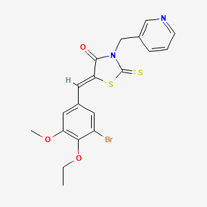 molecular formula C19H17BrN2O3S2 B3669248 5-(3-bromo-4-ethoxy-5-methoxybenzylidene)-3-(3-pyridinylmethyl)-2-thioxo-1,3-thiazolidin-4-one 