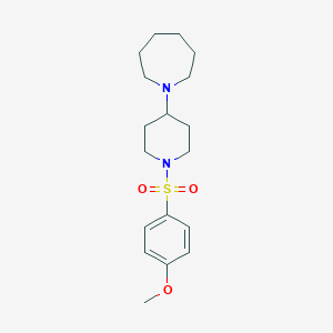 molecular formula C18H28N2O3S B366927 1-{1-[(4-Methoxyphenyl)sulfonyl]-4-piperidinyl}azepane CAS No. 431917-57-6