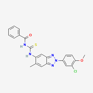 N-{[2-(3-chloro-4-methoxyphenyl)-6-methyl-2H-benzotriazol-5-yl]carbamothioyl}benzamide