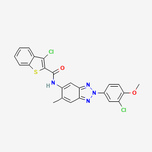 molecular formula C23H16Cl2N4O2S B3669281 3-chloro-N-[2-(3-chloro-4-methoxyphenyl)-6-methyl-2H-1,2,3-benzotriazol-5-yl]-1-benzothiophene-2-carboxamide 