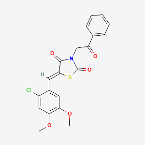 5-(2-chloro-4,5-dimethoxybenzylidene)-3-(2-oxo-2-phenylethyl)-1,3-thiazolidine-2,4-dione