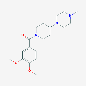 molecular formula C19H29N3O3 B366930 (3,4-Dimethoxyphenyl)[4-(4-methylpiperazin-1-yl)piperidin-1-yl]methanone CAS No. 488128-75-2