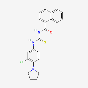 molecular formula C22H20ClN3OS B3669329 N-[(3-chloro-4-pyrrolidin-1-ylphenyl)carbamothioyl]naphthalene-1-carboxamide 