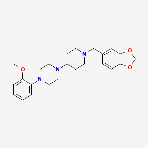 molecular formula C24H31N3O3 B3669373 1-[1-(1,3-Benzodioxol-5-ylmethyl)piperidin-4-yl]-4-(2-methoxyphenyl)piperazine 