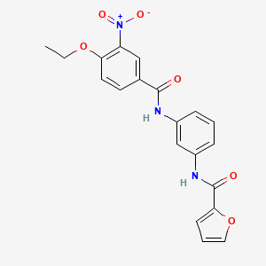 molecular formula C20H17N3O6 B3669384 N-(3-{[(4-ethoxy-3-nitrophenyl)carbonyl]amino}phenyl)furan-2-carboxamide 