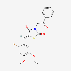 5-(2-bromo-5-ethoxy-4-methoxybenzylidene)-3-(2-oxo-2-phenylethyl)-1,3-thiazolidine-2,4-dione