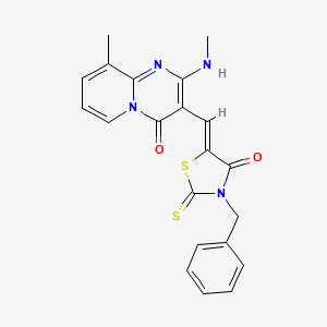 3-[(Z)-(3-benzyl-4-oxo-2-thioxo-1,3-thiazolidin-5-ylidene)methyl]-9-methyl-2-(methylamino)-4H-pyrido[1,2-a]pyrimidin-4-one