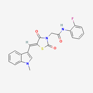 N-(2-fluorophenyl)-2-{5-[(1-methyl-1H-indol-3-yl)methylene]-2,4-dioxo-1,3-thiazolidin-3-yl}acetamide