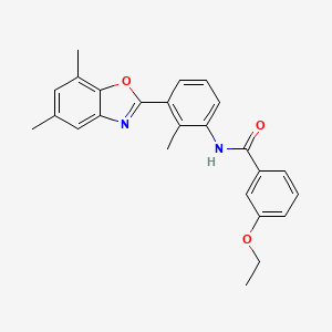 molecular formula C25H24N2O3 B3669491 N-[3-(5,7-dimethyl-1,3-benzoxazol-2-yl)-2-methylphenyl]-3-ethoxybenzamide 