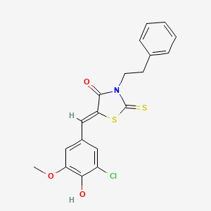 5-(3-chloro-4-hydroxy-5-methoxybenzylidene)-3-(2-phenylethyl)-2-thioxo-1,3-thiazolidin-4-one