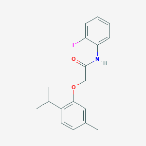 molecular formula C18H20INO2 B3669519 N-(2-iodophenyl)-2-(2-isopropyl-5-methylphenoxy)acetamide 