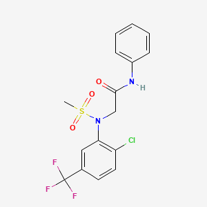 molecular formula C16H14ClF3N2O3S B3669550 N~2~-[2-chloro-5-(trifluoromethyl)phenyl]-N~2~-(methylsulfonyl)-N~1~-phenylglycinamide 