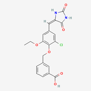 3-({2-chloro-4-[(2,5-dioxo-4-imidazolidinylidene)methyl]-6-ethoxyphenoxy}methyl)benzoic acid