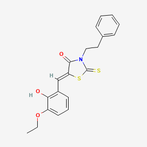 5-(3-ethoxy-2-hydroxybenzylidene)-3-(2-phenylethyl)-2-thioxo-1,3-thiazolidin-4-one