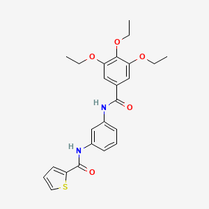 molecular formula C24H26N2O5S B3669588 N-{3-[(3,4,5-triethoxybenzoyl)amino]phenyl}-2-thiophenecarboxamide 