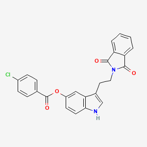 molecular formula C25H17ClN2O4 B3669599 3-[2-(1,3-dioxo-1,3-dihydro-2H-isoindol-2-yl)ethyl]-1H-indol-5-yl 4-chlorobenzoate 