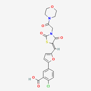 2-chloro-5-[5-({3-[2-(4-morpholinyl)-2-oxoethyl]-2,4-dioxo-1,3-thiazolidin-5-ylidene}methyl)-2-furyl]benzoic acid