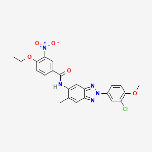 molecular formula C23H20ClN5O5 B3669607 N-[2-(3-chloro-4-methoxyphenyl)-6-methyl-2H-1,2,3-benzotriazol-5-yl]-4-ethoxy-3-nitrobenzamide 