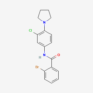 2-bromo-N-[3-chloro-4-(1-pyrrolidinyl)phenyl]benzamide