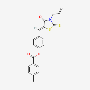 [4-[(Z)-(4-oxo-3-prop-2-enyl-2-sulfanylidene-1,3-thiazolidin-5-ylidene)methyl]phenyl] 4-methylbenzoate