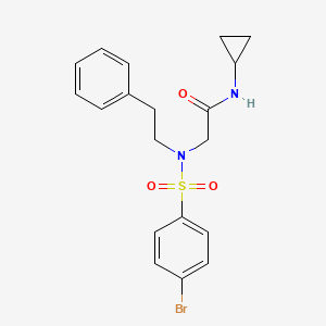 molecular formula C19H21BrN2O3S B3669677 N~2~-[(4-bromophenyl)sulfonyl]-N~1~-cyclopropyl-N~2~-(2-phenylethyl)glycinamide 