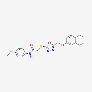 N-(4-ethylphenyl)-2-({5-[(5,6,7,8-tetrahydro-2-naphthalenyloxy)methyl]-1,3,4-oxadiazol-2-yl}thio)acetamide