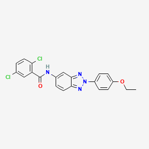 molecular formula C21H16Cl2N4O2 B3669721 2,5-dichloro-N-[2-(4-ethoxyphenyl)-2H-1,2,3-benzotriazol-5-yl]benzamide 