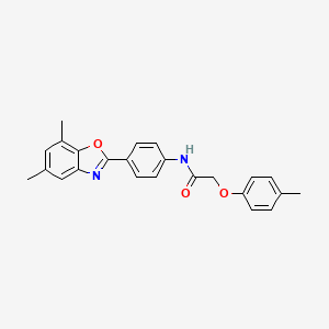 molecular formula C24H22N2O3 B3669737 N-[4-(5,7-dimethyl-1,3-benzoxazol-2-yl)phenyl]-2-(4-methylphenoxy)acetamide 