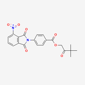 molecular formula C21H18N2O7 B3669762 3,3-dimethyl-2-oxobutyl 4-(4-nitro-1,3-dioxo-1,3-dihydro-2H-isoindol-2-yl)benzoate 