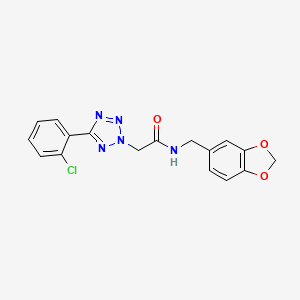 molecular formula C17H14ClN5O3 B3669786 N-(1,3-benzodioxol-5-ylmethyl)-2-[5-(2-chlorophenyl)-2H-tetrazol-2-yl]acetamide 