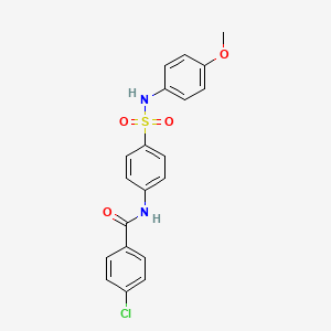 molecular formula C20H17ClN2O4S B3669810 4-chloro-N-(4-{[(4-methoxyphenyl)amino]sulfonyl}phenyl)benzamide 