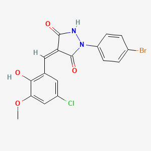 (4Z)-1-(4-bromophenyl)-4-[(5-chloro-2-hydroxy-3-methoxyphenyl)methylidene]pyrazolidine-3,5-dione