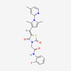 2-(5-{[2,5-dimethyl-1-(4-methyl-2-pyridinyl)-1H-pyrrol-3-yl]methylene}-2,4-dioxo-1,3-thiazolidin-3-yl)-N-(2-fluorophenyl)acetamide