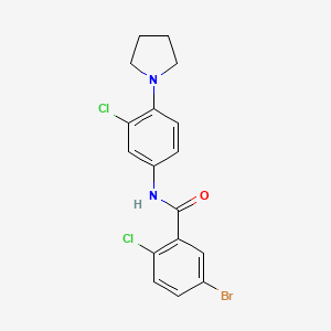 molecular formula C17H15BrCl2N2O B3669858 5-bromo-2-chloro-N-[3-chloro-4-(1-pyrrolidinyl)phenyl]benzamide 