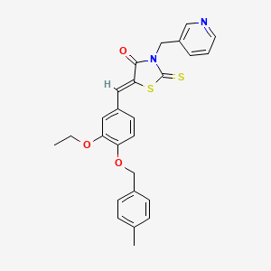 5-{3-ethoxy-4-[(4-methylbenzyl)oxy]benzylidene}-3-(3-pyridinylmethyl)-2-thioxo-1,3-thiazolidin-4-one