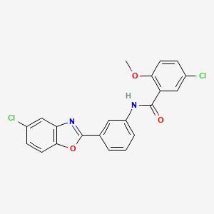 5-chloro-N-[3-(5-chloro-1,3-benzoxazol-2-yl)phenyl]-2-methoxybenzamide