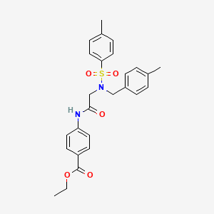 Ethyl 4-(2-{N-[(4-methylphenyl)methyl]4-methylbenzenesulfonamido}acetamido)benzoate